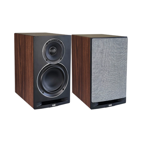 ELAC Uni-Fi Reference UBR62 3-Way Bookshelf Speakers (Satin Black with Walnut Sides, Pair) — Being Shipped