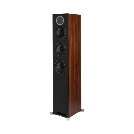 ELAC Debut Reference Three-Way Floorstanding Speaker (Black Baffle, Walnut Cabinet) — Being Shipped