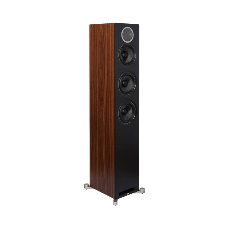 ELAC Debut Reference Three-Way Floorstanding Speaker (Black Baffle, Walnut Cabinet) — Being Shipped
