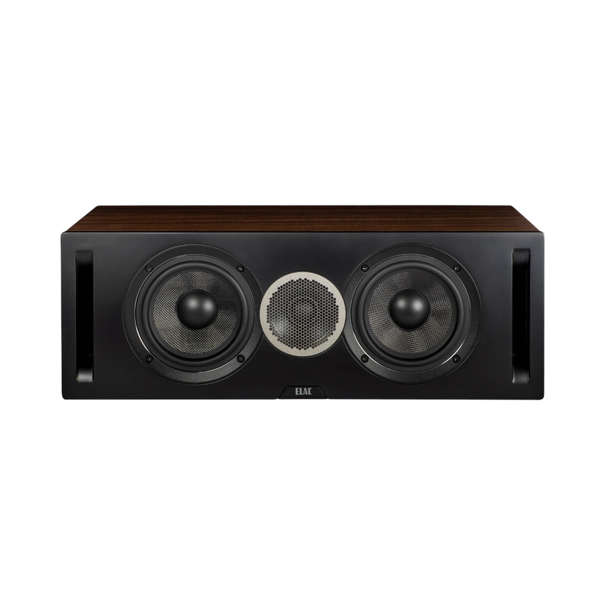 ELAC Debut Reference Two-Way Center Channel Speaker (Black Baffle, Walnut Cabinet) — Being Shipped