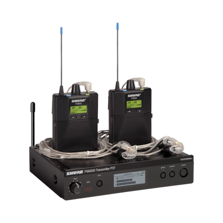 Shure PSM 300 Twin-Pack Pro Wireless In-Ear Monitor Kit (G20: 488 to 512 MHz) — Being Shipped