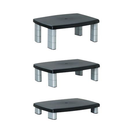 3M MS80B Adjustable Monitor Stand (Black/Silver) — Being Shipped