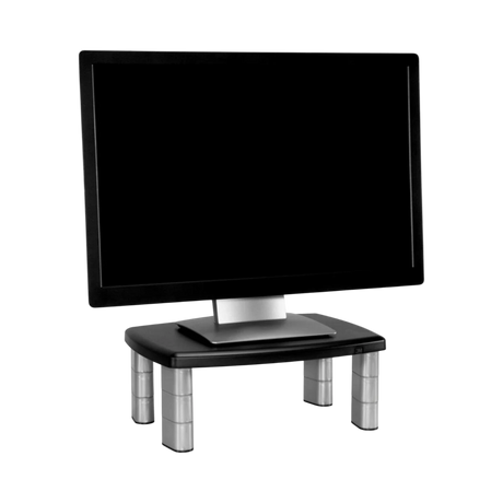 3M MS80B Adjustable Monitor Stand (Black/Silver) — Being Shipped