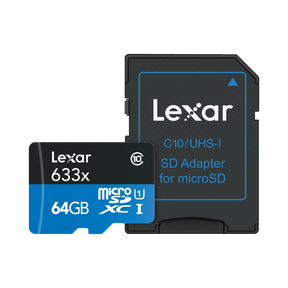 Lexar High-Performance 633x 64GB UHS-I microSDXC Memory Card with SD Adapter — Being Shipped