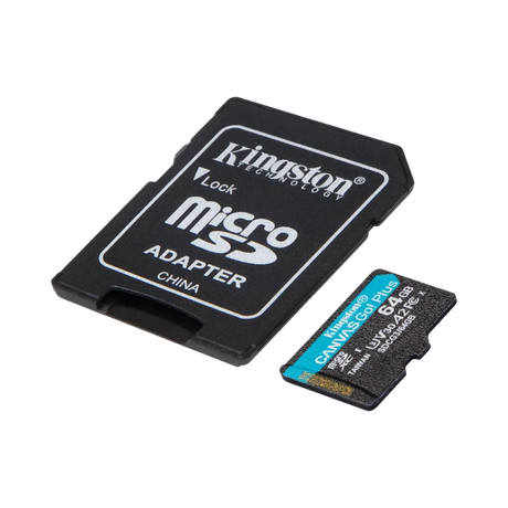 Kingston Canvas Go! Plus 64GB UHS-I microSDXC Memory Card with SD Adapter — Being Shipped