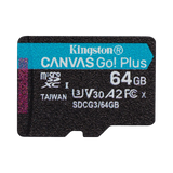 Kingston Canvas Go! Plus 64GB UHS-I microSDXC Memory Card with SD Adapter — Being Shipped