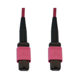Tripp Lite 100G Multimode 50/125 OM4 Fiber Optic Cable (12F MTP/MPO-PC F/F), LSZH, Magenta, 25 m (82 ft.) — Being Shipped