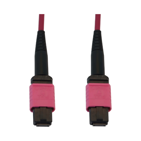 Tripp Lite 100G Multimode 50/125 OM4 Fiber Optic Cable (12F MTP/MPO-PC F/F), LSZH, Magenta, 25 m (82 ft.) — Being Shipped