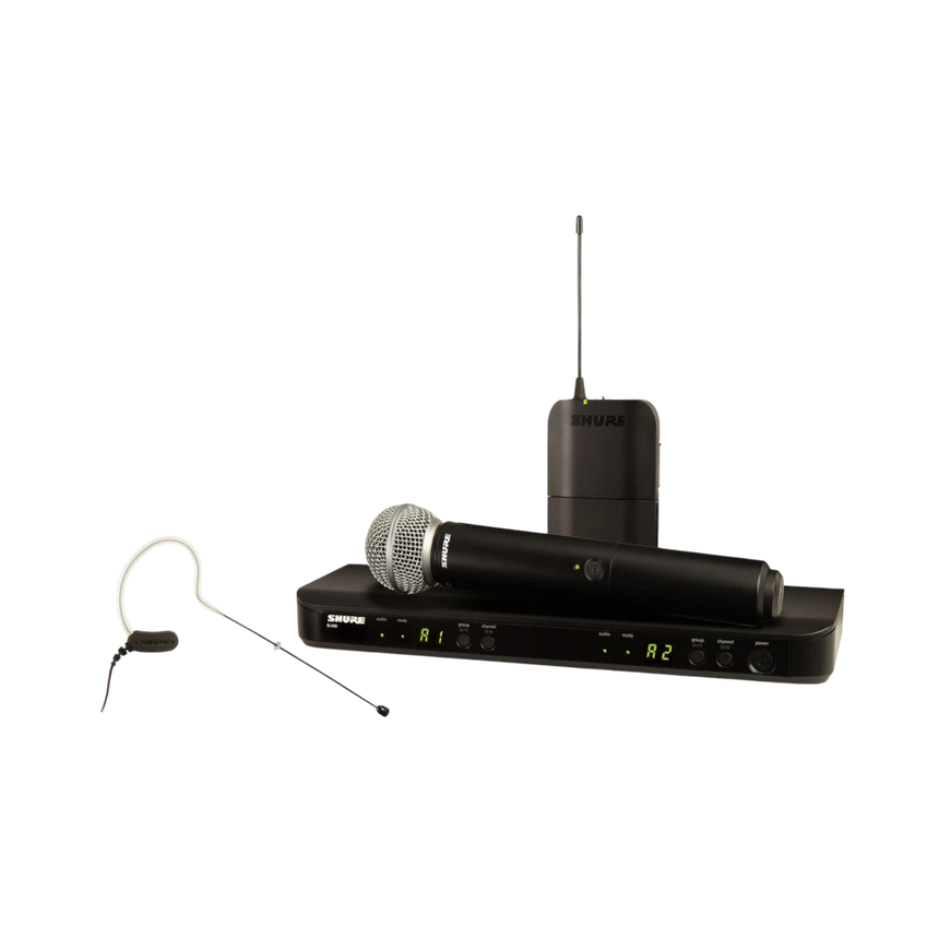 Shure BLX1288/MX153 Dual-Channel Wireless Combo Earset & Handheld Microphone System — Being Shipped
