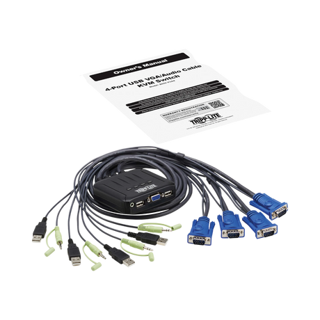 Tripp Lite 4-Port KVM Switch with Built-In VGA, USB, Audio — Being Shipped