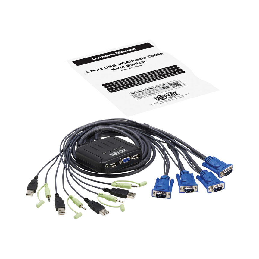 Tripp Lite 4-Port KVM Switch with Built-In VGA, USB, Audio — Being Shipped