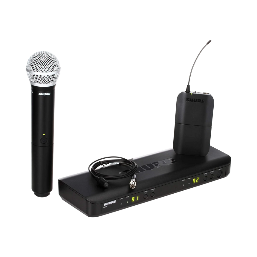 Shure BLX1288/CVL Dual-Channel Wireless Combo Lavalier & Handheld Microphone System — Being Shipped