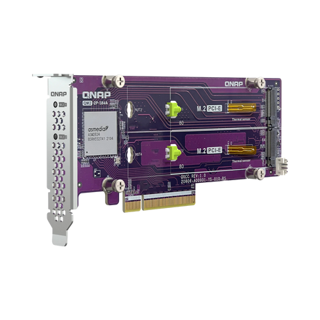 QNAP Dual M.2 22110/2280 PCIe Gen3 x8 NVMe SSD Expansion Card — Being Shipped
