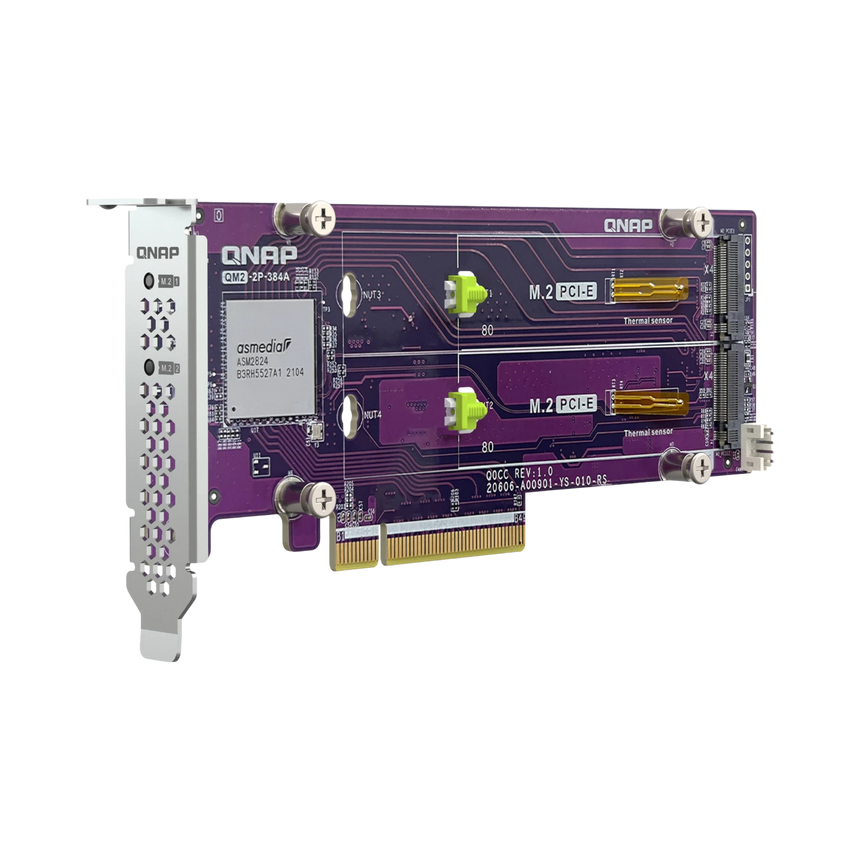 QNAP Dual M.2 22110/2280 PCIe Gen3 x8 NVMe SSD Expansion Card — Being Shipped