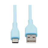 Tripp Lite Safe-IT 3ft USB-A to USB-C Antibacterial Cable (Light Blue) — Being Shipped