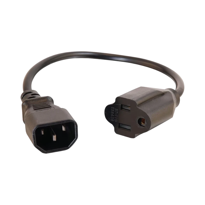 C2G 2ft 16 AWG IEC320C14 to NEMA 5-15R Monitor Power Adapter Cord — Being Shipped