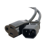 C2G 2ft 16 AWG IEC320C14 to NEMA 5-15R Monitor Power Adapter Cord — Being Shipped