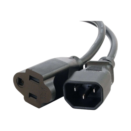 C2G 2ft 16 AWG IEC320C14 to NEMA 5-15R Monitor Power Adapter Cord — Being Shipped