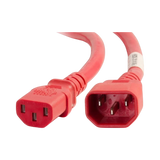 C2G 6ft (1.8m) 14AWG Power Cord (IEC320C14 to IEC320C13) Red — Being Shipped