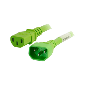 C2G 6ft (1.8m) 14AWG Power Cord (IEC320C14 to IEC320C13) Green — Being Shipped