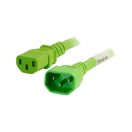 C2G 5ft (1.5m) 14AWG Power Cord (IEC320C14 to IEC320C13) Green — Being Shipped