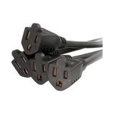 C2G 3ft (0.9m) 16 AWG 1-to-4 Power Cord Splitter (1 NEMA 5-15P to 4 NEMA 5-15R) (TAA Compliant) — Being Shipped