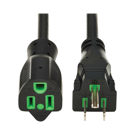 Tripp Lite Safe-IT Antibacterial Hospital-Grade Extension Cord, 5-15P to 5-15R, 13A, 125V, 16 AWG, Black, 6ft — Being Shipped