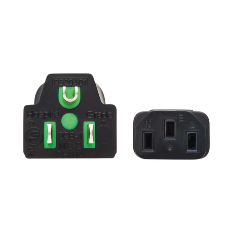 Tripp Lite  Safe-IT Antibacterial Hospital-Grade Power Cord, 5-15P to C13, 13A, 125V, 16 AWG, Black, 8ft — Being Shipped