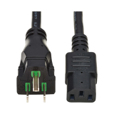 Tripp Lite  Safe-IT Antibacterial Hospital-Grade Power Cord, 5-15P to C13, 13A, 125V, 16 AWG, Black, 8ft — Being Shipped