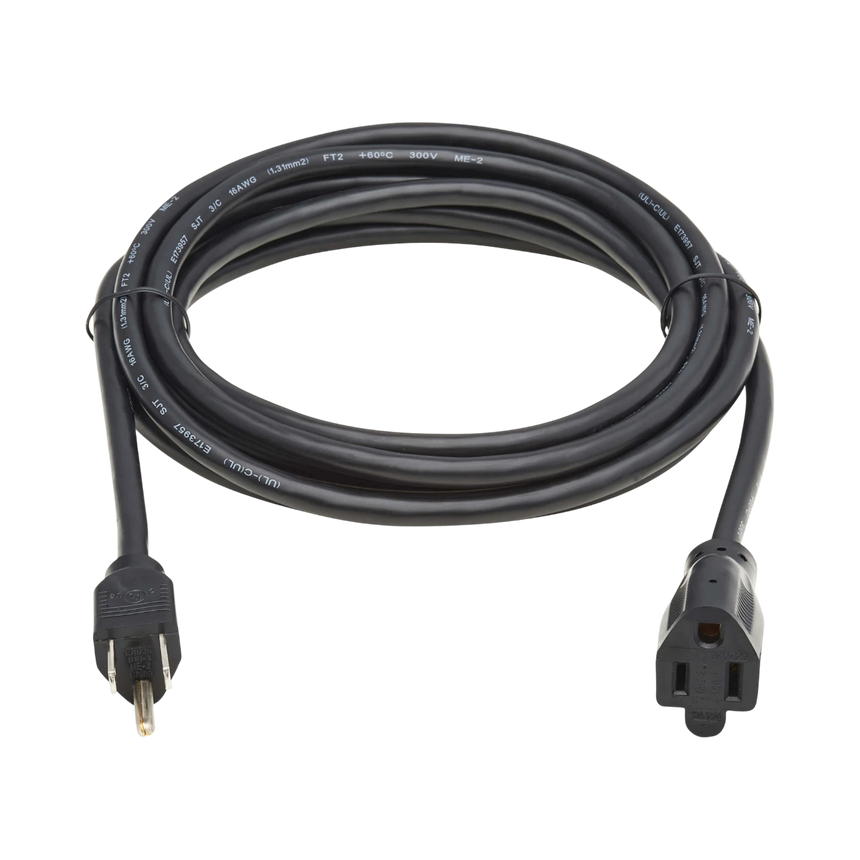Tripp Lite Power Extension Cord, NEMA 5-15P to NEMA 5-15R - 13A, 120V, 16 AWG, 10 ft. (3 m), Black — Being Shipped