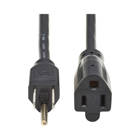 Tripp Lite Power Extension Cord, NEMA 5-15P to NEMA 5-15R - 13A, 120V, 16 AWG, 1 ft. (0.3 m), Black — Being Shipped