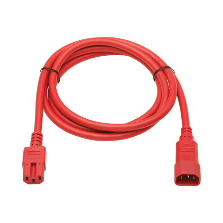 Tripp Lite Power Cord C14 to C15 - Heavy-Duty, 15A, 250V, 14 AWG, 6 ft. (1.83 m), Red — Being Shipped