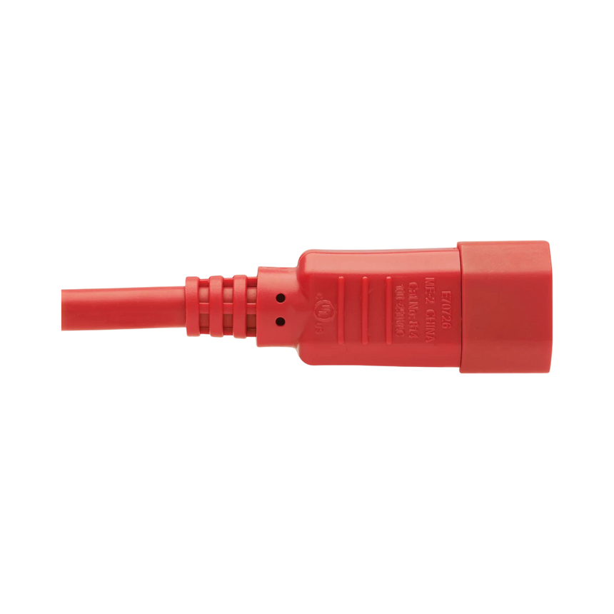 Tripp Lite Power Cord C14 to C15 - Heavy-Duty, 15A, 250V, 14 AWG, 6 ft. (1.83 m), Red — Being Shipped