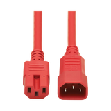 Tripp Lite Power Cord C14 to C15 - Heavy-Duty, 15A, 250V, 14 AWG, 6 ft. (1.83 m), Red — Being Shipped