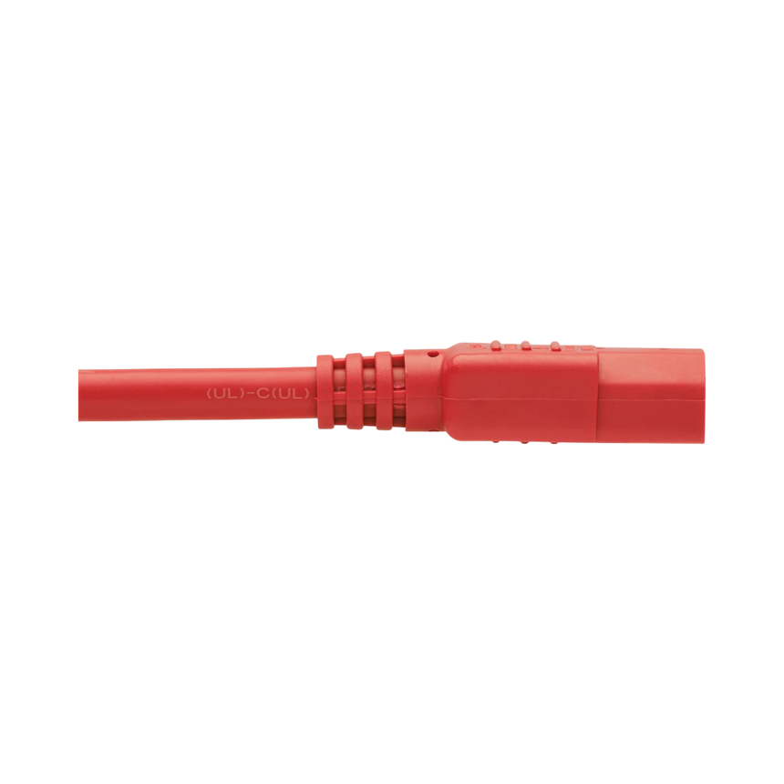 Tripp Lite Power Cord C14 to C15 - Heavy-Duty, 15A, 250V, 14 AWG, 6 ft. (1.83 m), Red — Being Shipped