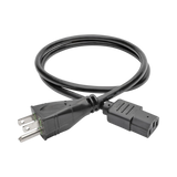 Tripp Lite Hospital-Grade Power Cord, NEMA 5-15P to C13, Green Dot, 10A, 125V, 18 AWG, 3 ft. (0.91 m), Black — Being Shipped