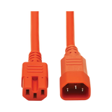Tripp Lite Power Cord C14 to C15, Heavy-Duty, 15A, 250V, 14 AWG, 6 ft. (1.83 m), Orange — Being Shipped
