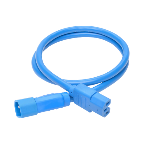 Tripp Lite Power Cord C14 to C15 Heavy-Duty, 15A, 250V, 14 AWG, 3 ft. (0.91 m), Blue — Being Shipped
