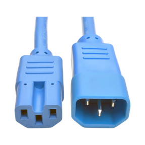 Tripp Lite Power Cord C14 to C15 Heavy-Duty, 15A, 250V, 14 AWG, 3 ft. (0.91 m), Blue — Being Shipped