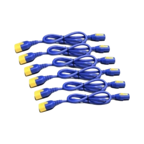 APC Power Cord Kit (6 ea), Locking, C13 to C14, 0.6m (2ft), North America, Blue — Being Shipped
