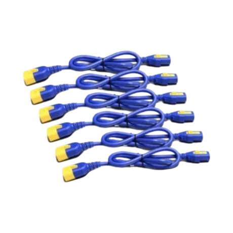 APC Power Cord Kit (6 ea), Locking, C13 to C14, 0.6m (2ft), North America, Blue — Being Shipped
