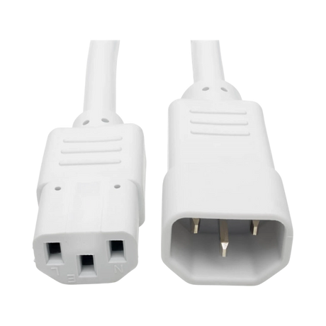 Tripp Lite Heavy-Duty PDU Power Cord, C13 to C14, 15A, 250V, 14 AWG, 6 ft. (1.83 m), White — Being Shipped