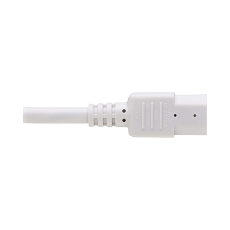 Tripp Lite Heavy-Duty PDU Power Cord, C13 to C14, 15A, 250V, 14 AWG, 3 ft. (0.91 m), White — Being Shipped