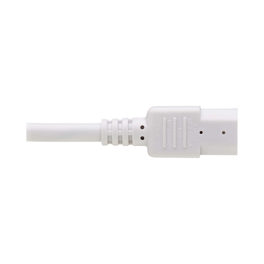 Tripp Lite Heavy-Duty PDU Power Cord, C13 to C14, 15A, 250V, 14 AWG, 3 ft. (0.91 m), White — Being Shipped