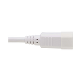 Tripp Lite Heavy-Duty PDU Power Cord, C13 to C14, 15A, 250V, 14 AWG, 3 ft. (0.91 m), White — Being Shipped