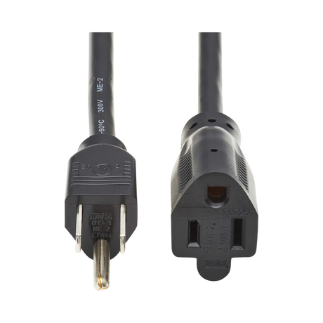 Tripp Lite series Power Extension Cord, NEMA 5-15P to NEMA 5-15R, 13A, 120V, 16 AWG, 3 ft. (0.9 m), Black — Being Shipped