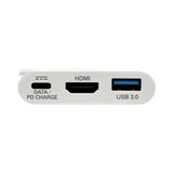 Tripp Lite USB-C to HDMI 4K Adapter with USB 3.x (5Gbps) Hub Ports and 60W PD Charging, HDCP, White — Being Shipped