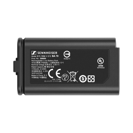 Sennheiser BA 70 Rechargeable Battery Pack for EW-D Transmitters — Being Shipped