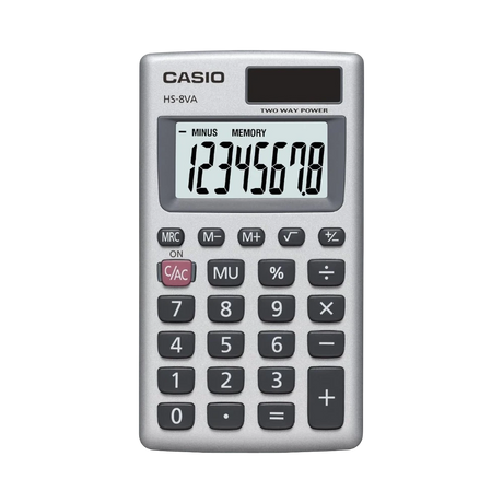 Casio Solar-Powered 8-Digit Pocket Calculator with Metal Faceplate — Being Shipped