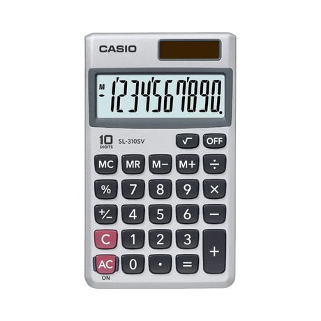 Casio 10-Digit LCD Portable Solar-Powered Calculator (Silver) — Being Shipped